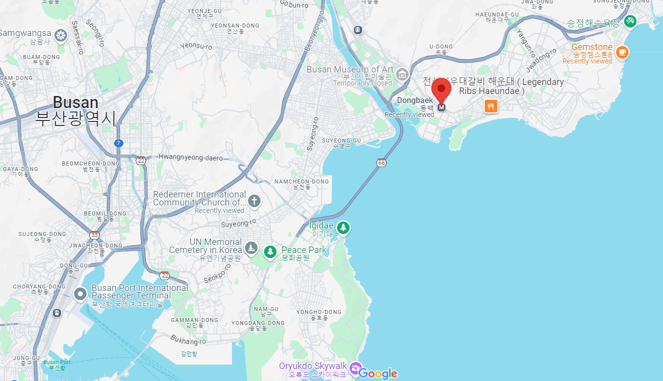 Map of Dongbaek